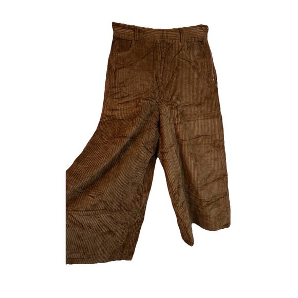 See By Chloe Brown Corduroy Gaucho Wide Leg Crop Palazzo Pants Size 36 -US 4 - Picture 3 of 9